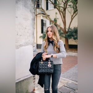 J. Crew Gayle Tie Neck Sweater in Gray